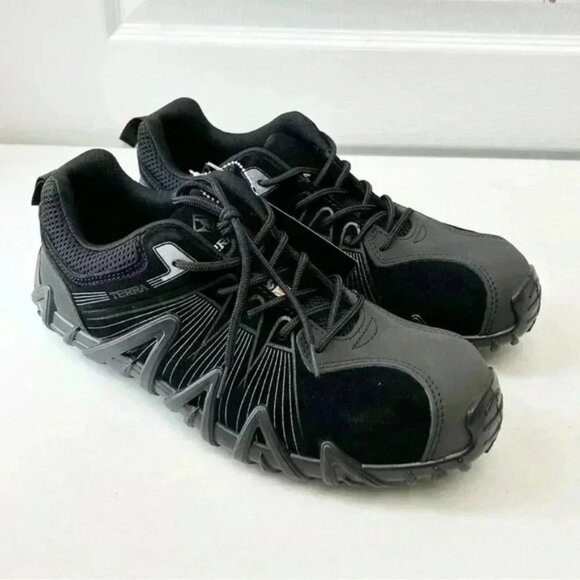Terra Men's Safety Shoes Spider X Low Cut Athletic Work Black/Silver Size 9.5 - Picture 6 of 16